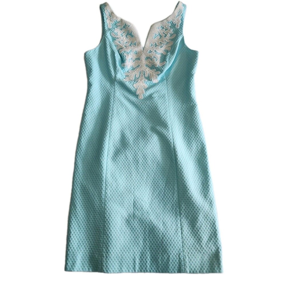 Lilly Pulitzer NEW Seasalt Blue & White Preppy Wedding Gabby Shift Dress SZ 00